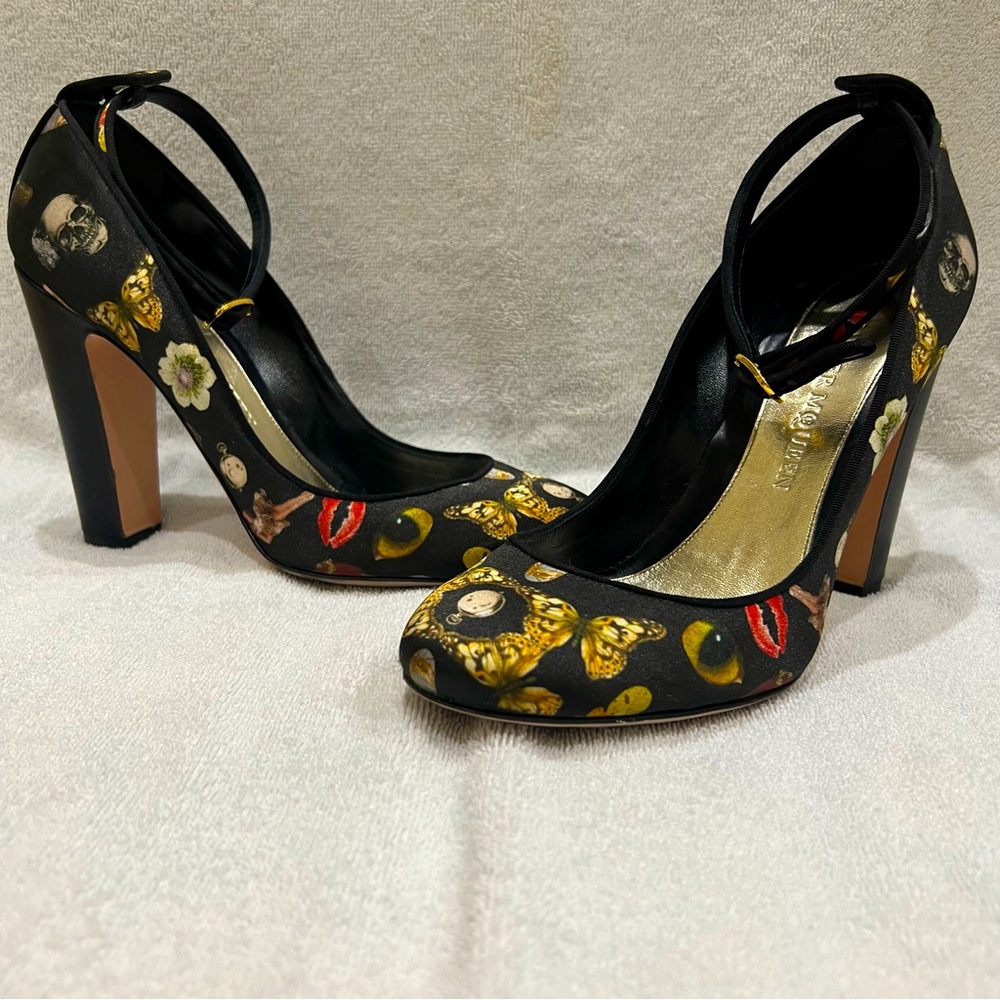 Alexander McQueen Shoes Skulls Butterflies Cat’s Eye Flowers Heels Original Box